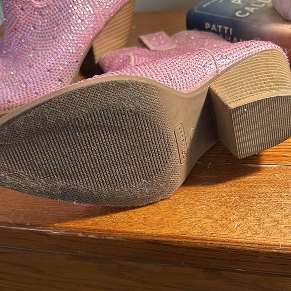 Pink Rhinestone ankle boots - Picture 3 of 3